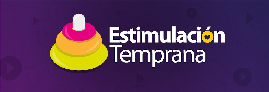 Texto sobre fondo morado: Estimulación temprana