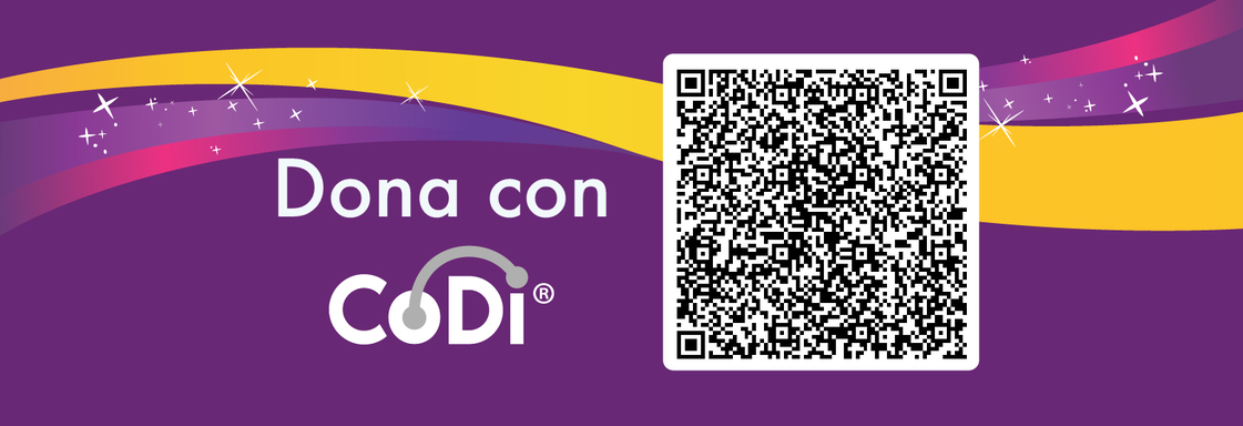 Imagen de portada, con texto que dice: Dona con CoDi. Aparece a un lado, el código QR para donar a Teletón