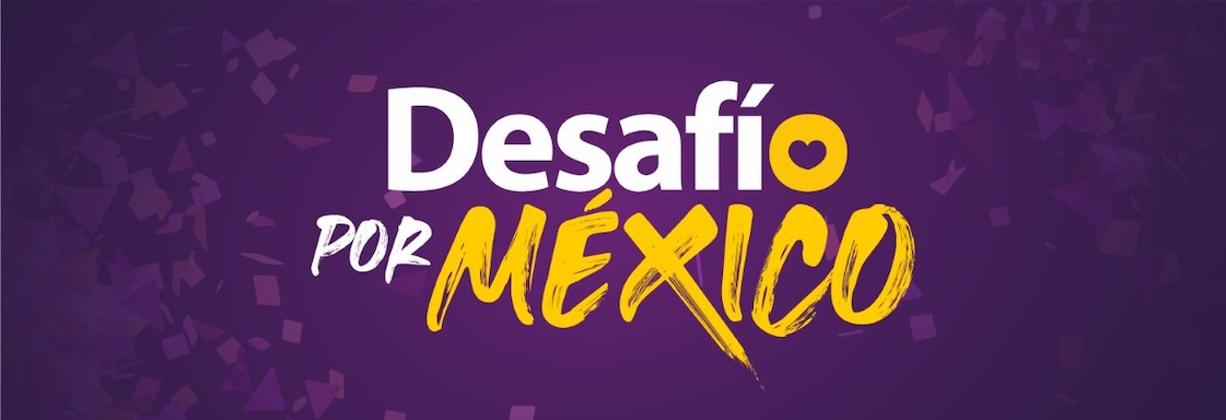 Portada de nota sobre el desafío por México. Aparece el texto: Desafío por México sobre un fondo morado